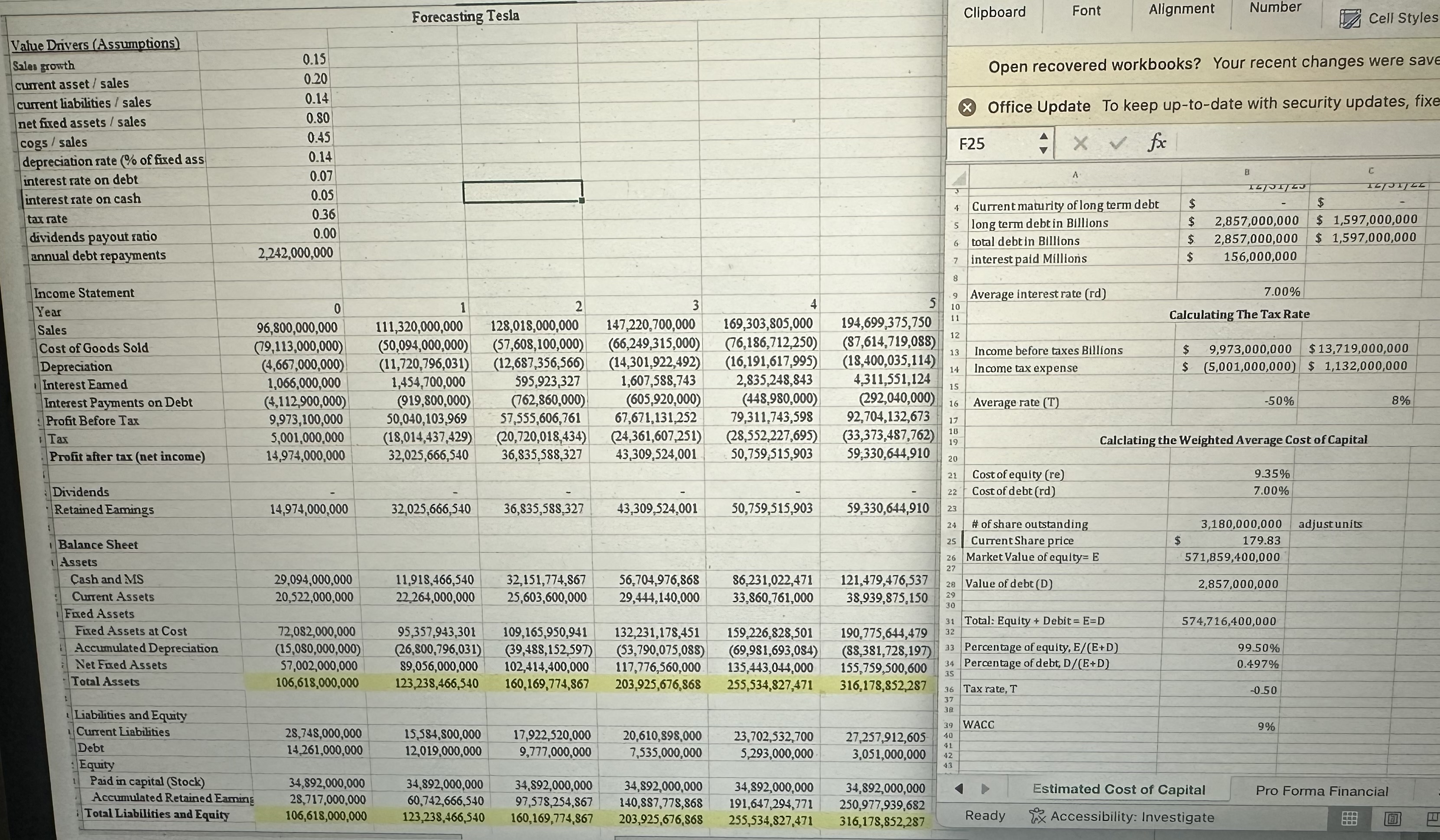  Based on the info create a discounted free cash flow model