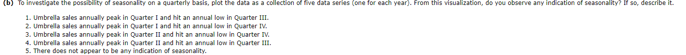 Sales: 4-Ouarter Movinn Averane Chart (iv): Umbrella Sales: 4-Ouarter Movinn Averane Identify