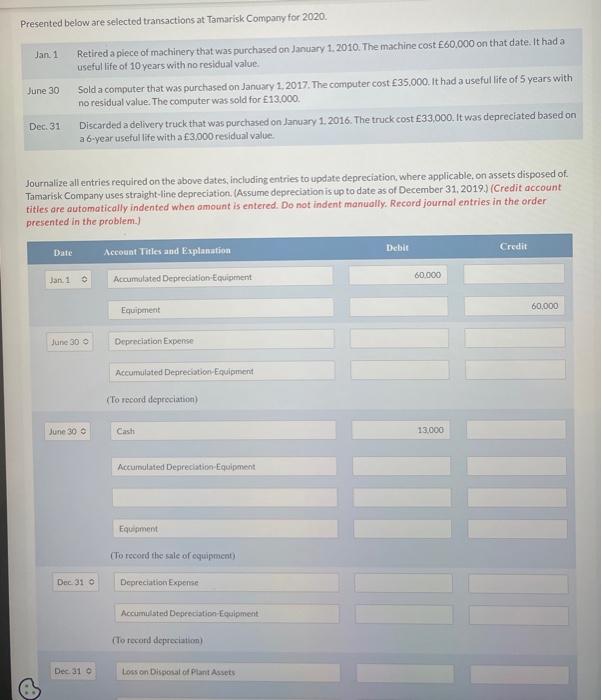  Journalize all entries required on the above dates, including entries to