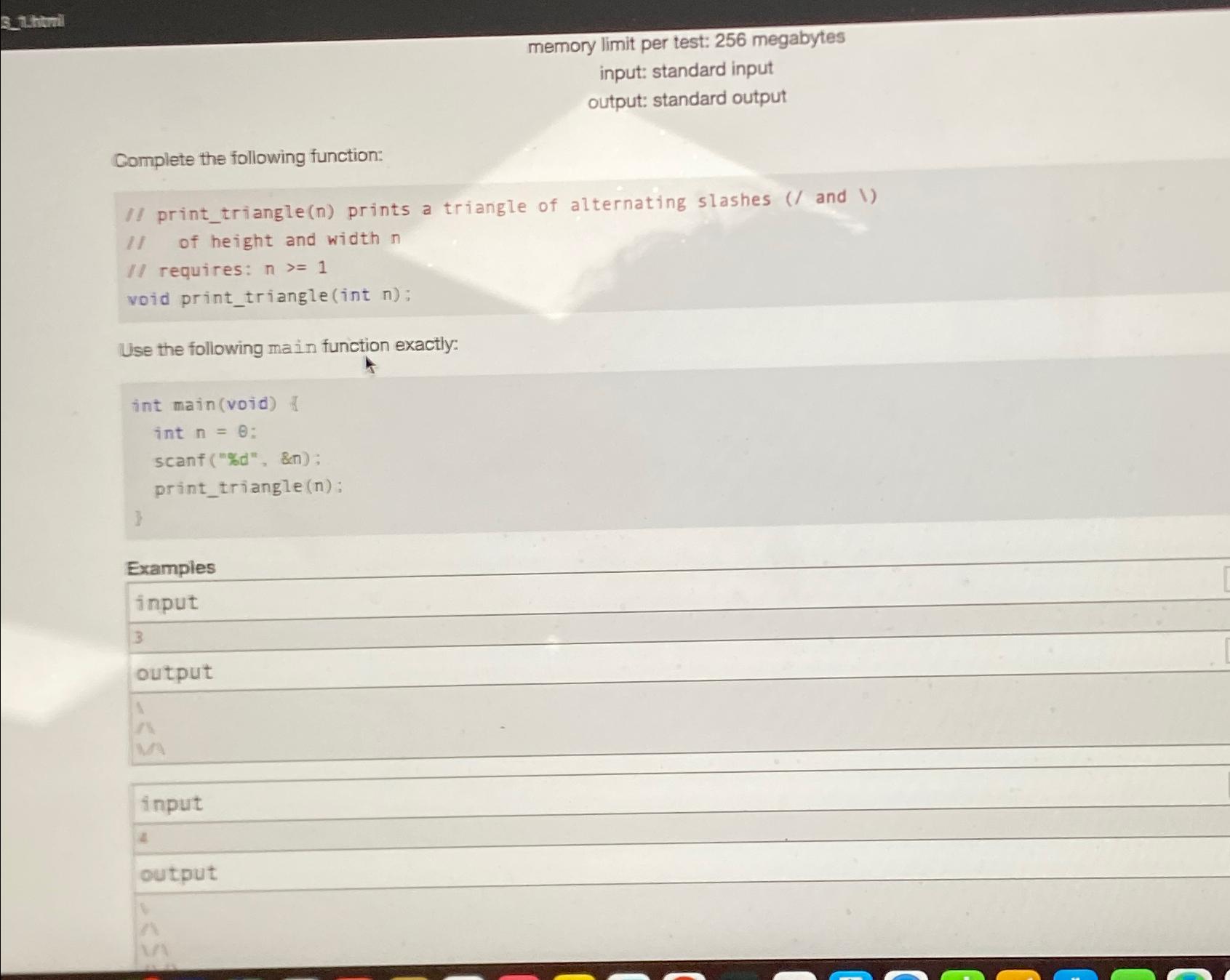  3.1hthal memory limit per test: 256 megabytes input: standard input output:
