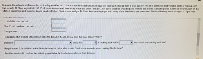 its restaurant in house or (2) buy the bread from a local