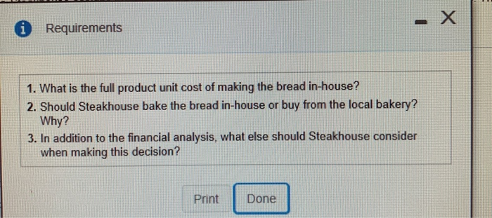 $056 of ingredients, 50 25 of variable overhead (electricity to run the