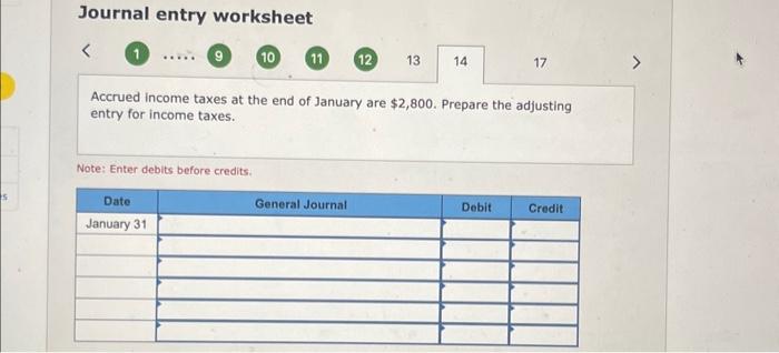 (9) 10 11 12 13 17 Accrued income taxes at the end