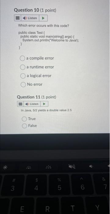  Which error occurs with this code? public class Test \{ public