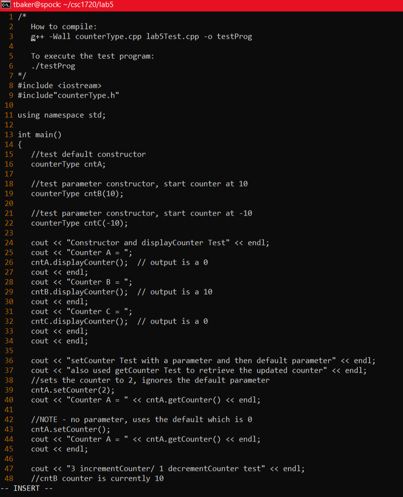 the following C++ concepts - modular programming - defining the class in
