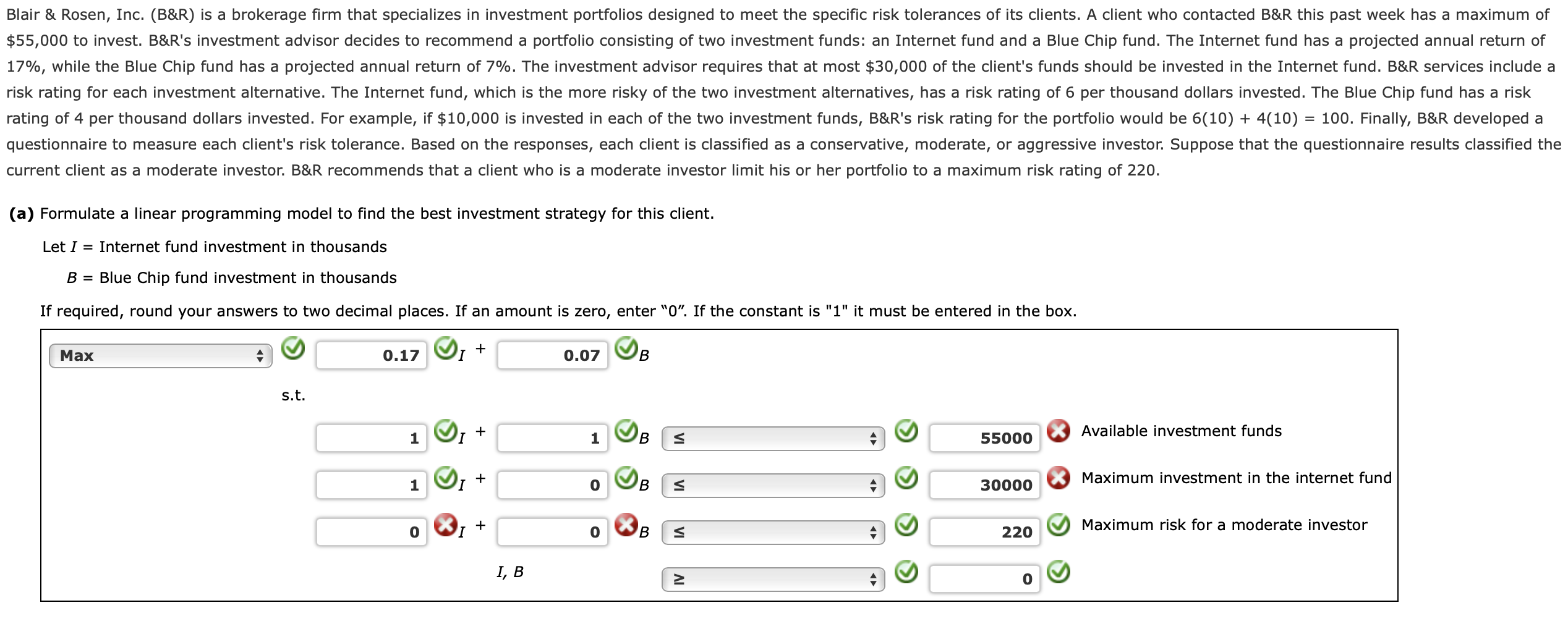 ONLY NEED THE ONES MARKED WRONG PLEASE. Blair & Rosen, Inc. (B&R)