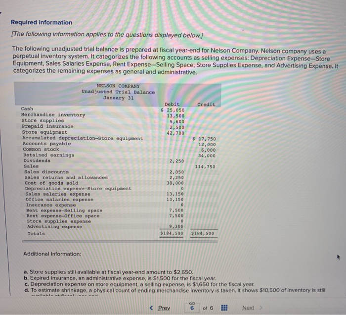  i need help solving this problem! Required information [The following information