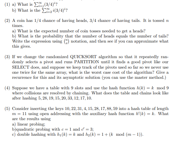  (1) a) What is E, (3/4)*? b) What is the i