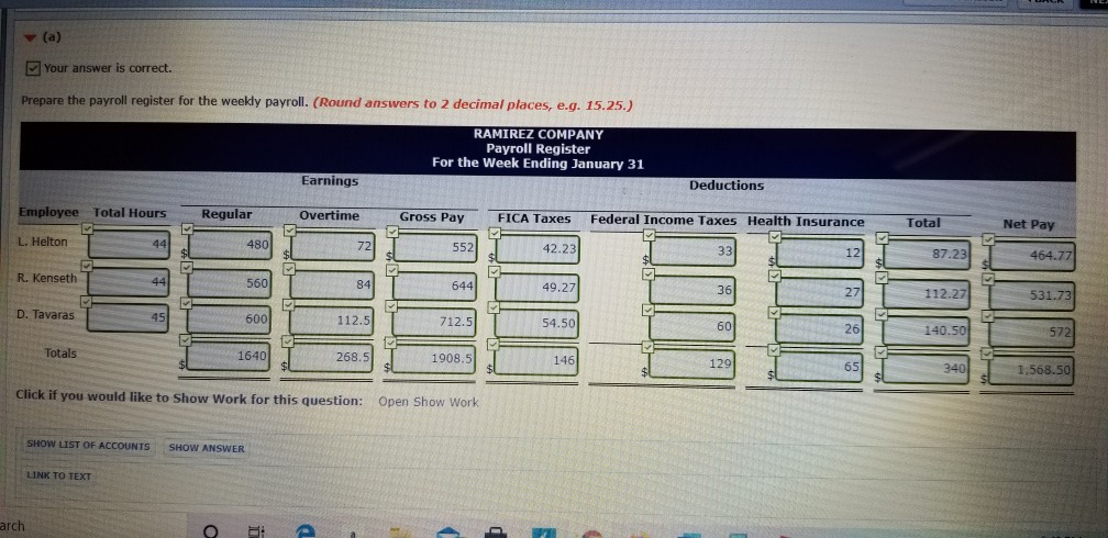 following data for the weekly payroll ending January 31. Hours MT Hourly