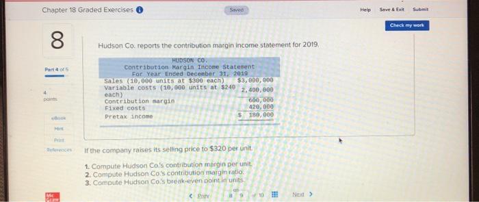  Chapter 18 Graded Exercises Saved Help Save & ER Submit Check