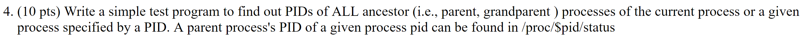 Operating systems. Please use shell, bash, or C on a linux machine.