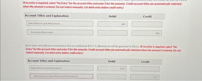  (If no entry is required, select "No Entry" for the account