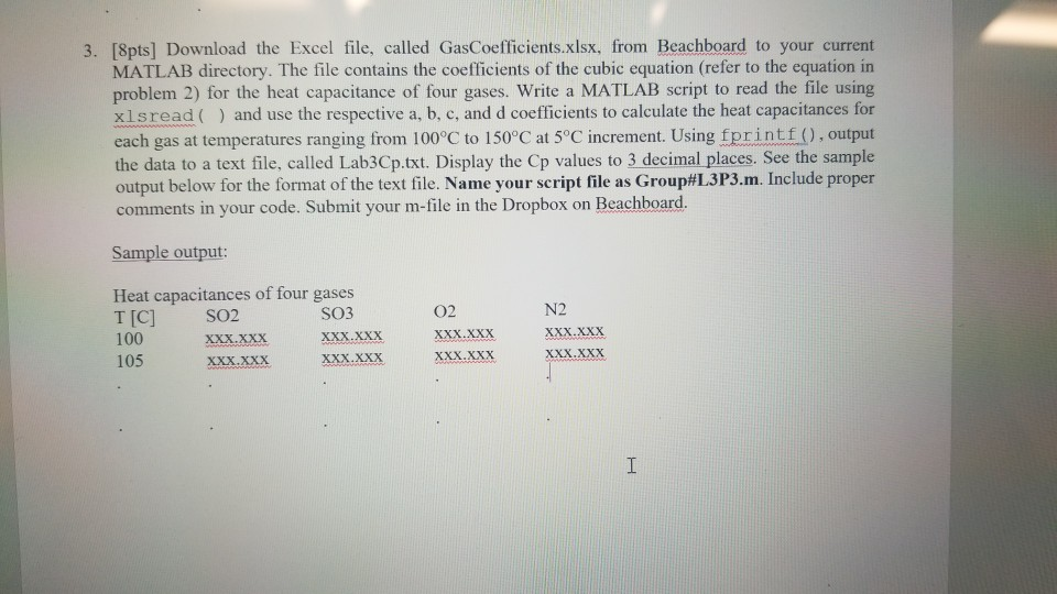 please use matlab script and the other excel has the values