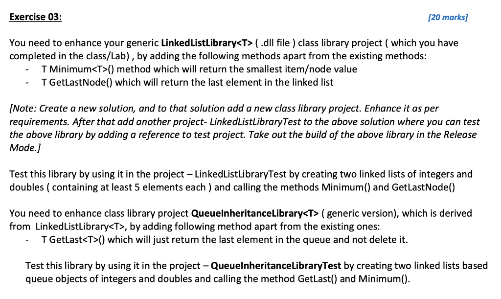 Lab Assignment # 2 - Programming 3 [Using C#] Exercise 03: [20