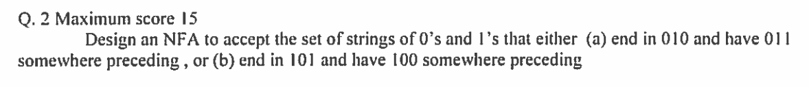 Computational theory. thumbs up for right answer Q.2 Maximum score IS Design