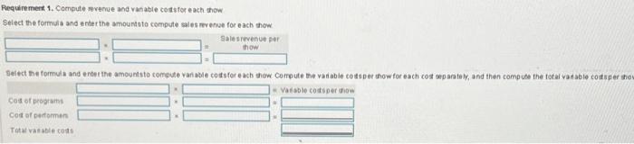 help. Green Production performs London shows. The average show sells 1,200 tickets