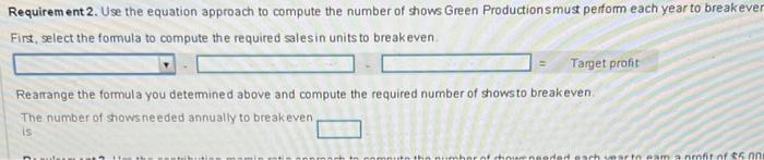each show. The other variable cost is a program-printing cost of $15