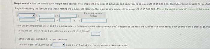 per guest. Annual fixed costs total $626,600. Requirement 3. Use the contribution