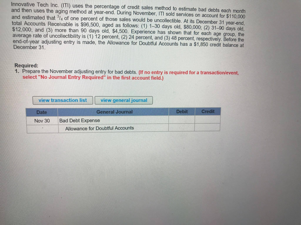 Please help me with this question Innovative Tech Inc. (ITI) uses