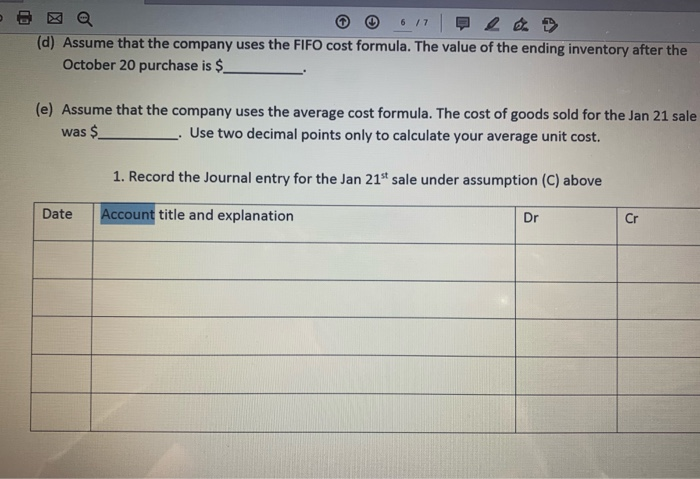 inventory method with the following information available: Units Unit Cost Total Cost