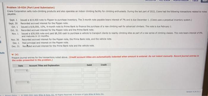  VALLATUM FULLWCHLAN FRENTE VERSION BACK NEXT Problem 10-02A (Part Level Submission)