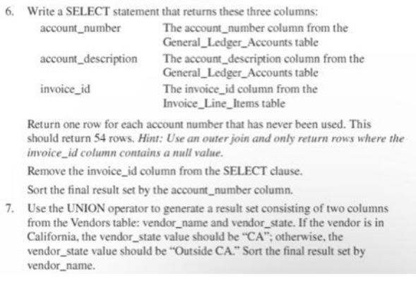comments for the following exercises. Exercises 1. Write a SEL. ECT statement