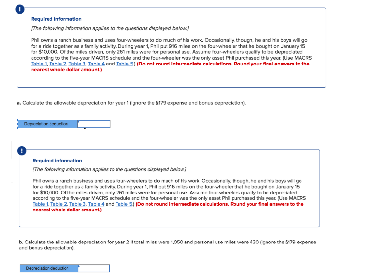 same question, two parts. please help with both 0 Required information The