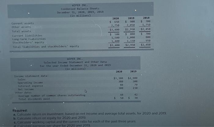  Current assets Other assets Total assets Current liabilities Long-term liabilities Stockholders'