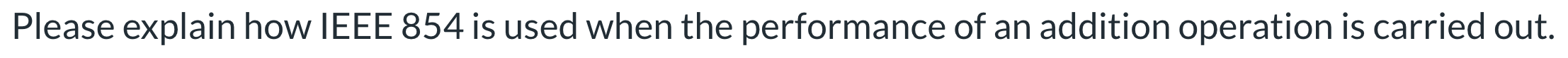 Please explain how IEEE 854 is used when the performance of