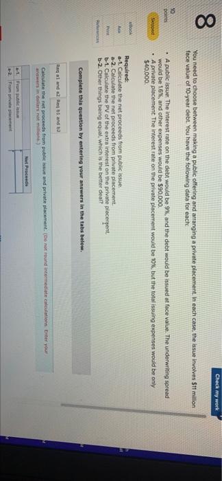  Check my work 8 You need to choose between making a