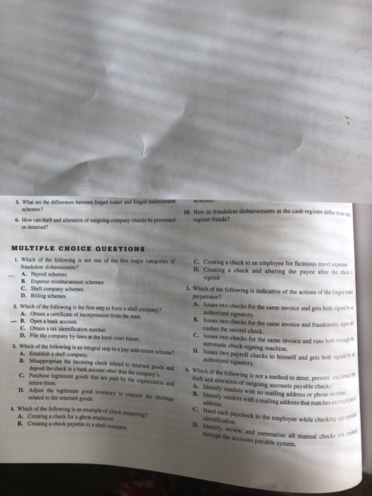  10. How do fraadulent disbursements at the cash register differ from