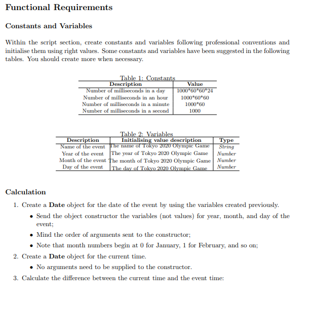 to the event: Divide the time value difference by the number of