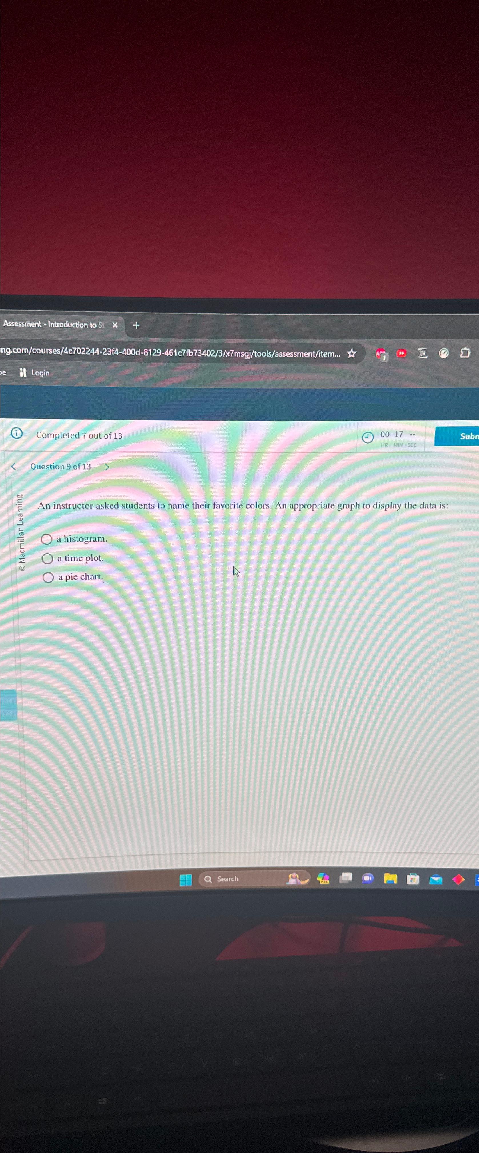  Assessment - Introduction to St ng.com/courses/4c702244-23f4-400d-8129-461c7fb73402/3/x7msgj/tools/assessment/item... it Login (i) Completed 7