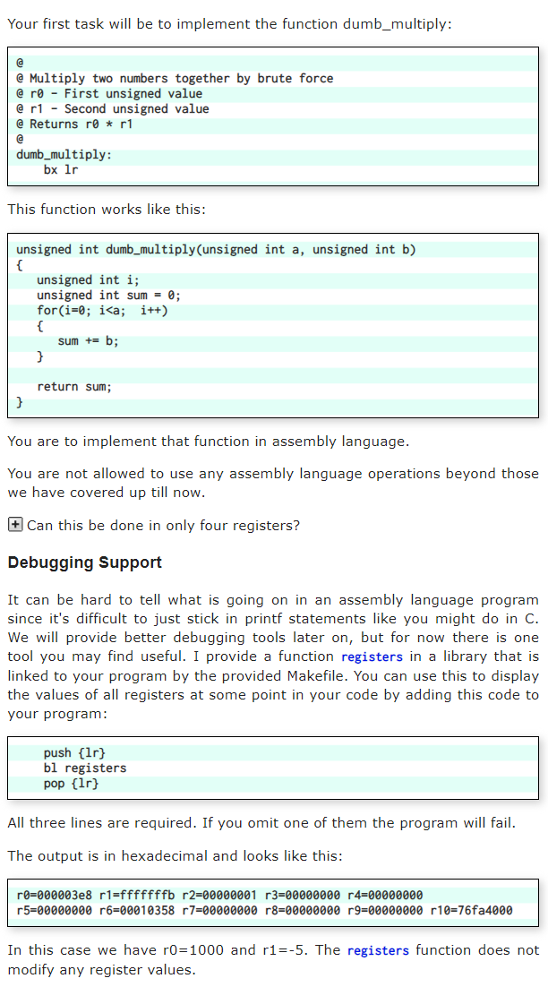  Your first task will be to implement the function dumb_multiply: @