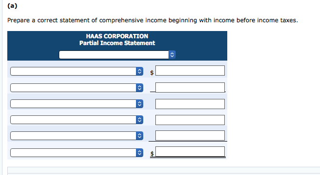 14-12 For its fiscal year ending October 31, 2017, Haas Corporation reports