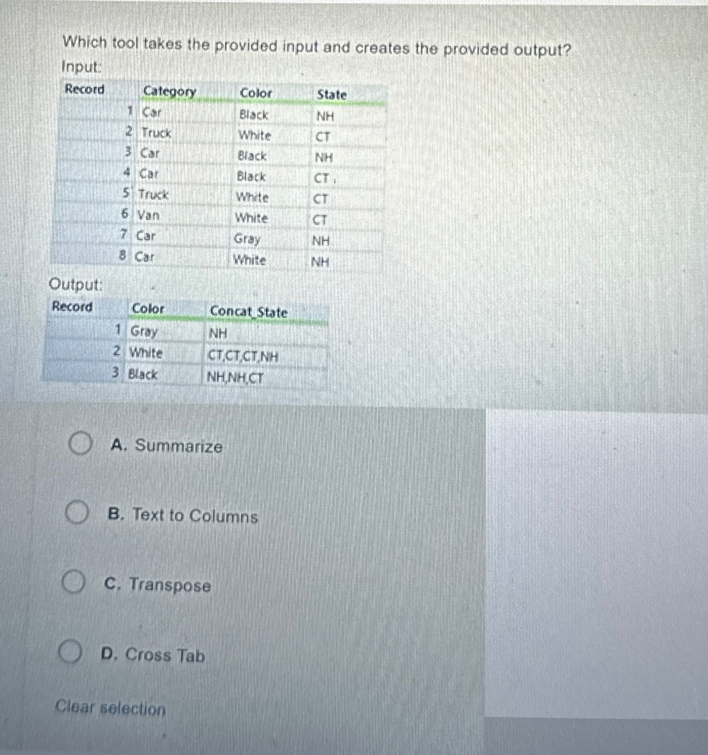  Which tool takes the provided input and creates the provided output?