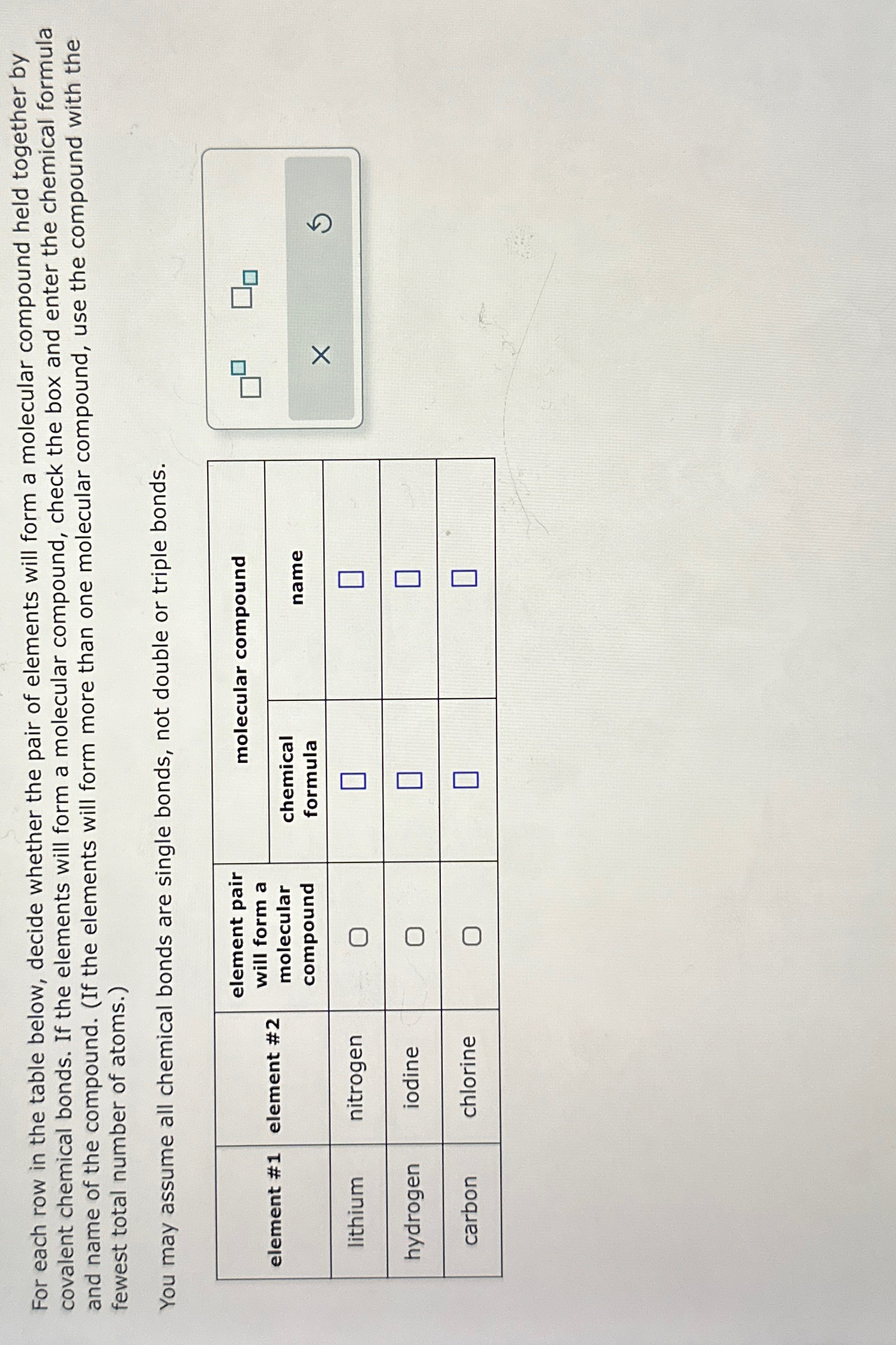  For each row in the table below, decide whether the pair