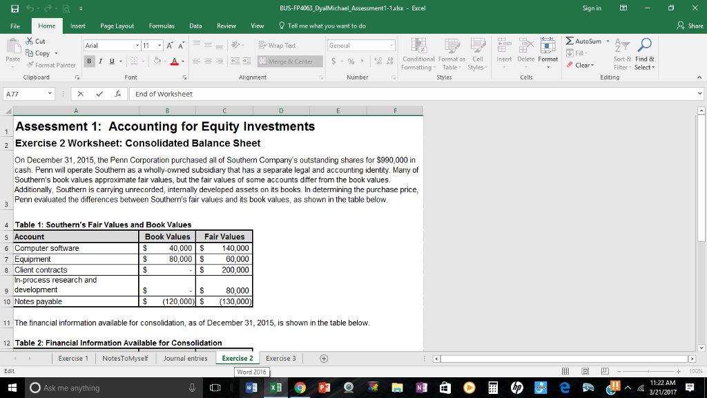 Hello, I need help preparing a consolidated balance sheet with the information