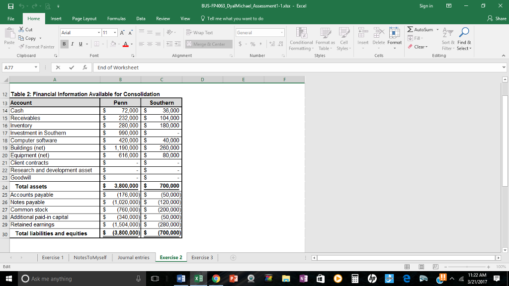 below. Please make sure you show work. Thank you in advance! BUS-FP4063