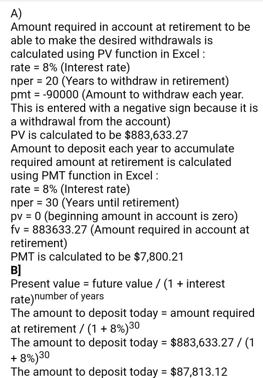 Years until retirement: Amount to withdraw each year: Years to withdraw in