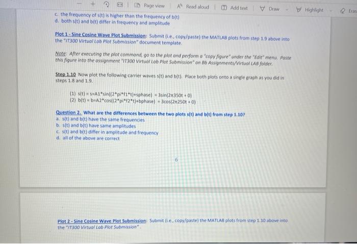 ine wave amplitude of 3 vehs. Step 1.2 Whint the Maflab code