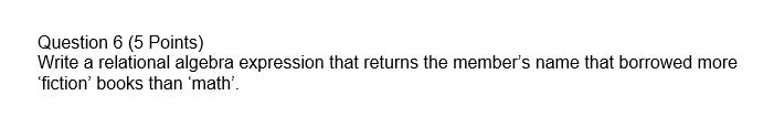 books than math. Six basic operators select: o project: 11 union: set