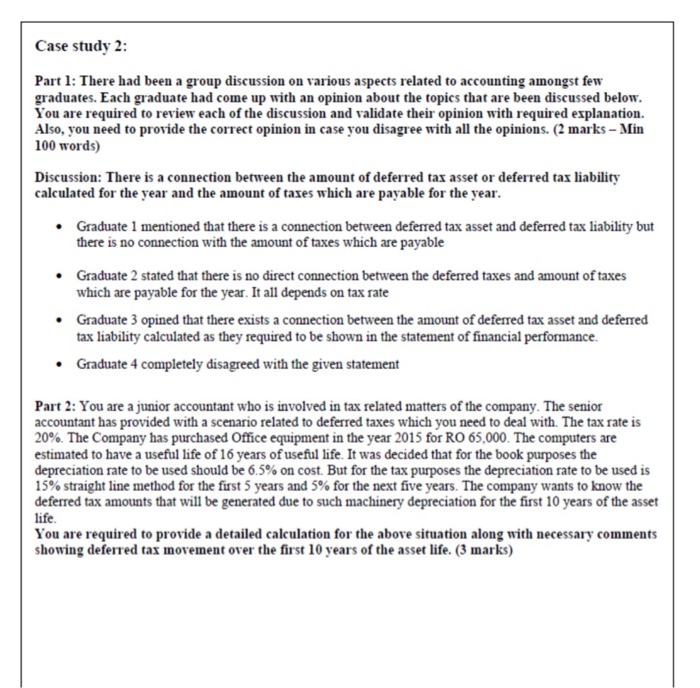  Case study 2: Part 1: There had been a group discussion