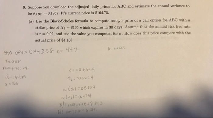  Using part A, how would I complete part B? 9. Suppose