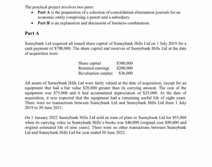  The practical project involves two parts: Part A is the preparation