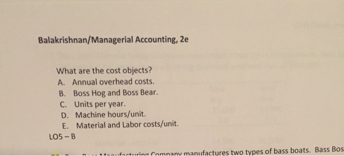 69. Bass Boss Manufacturing Company manufactures two types of bass boats. Bass
