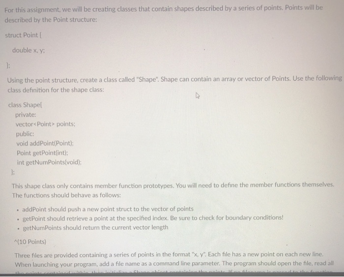  For this assignment, we will be creating classes that contain shapes