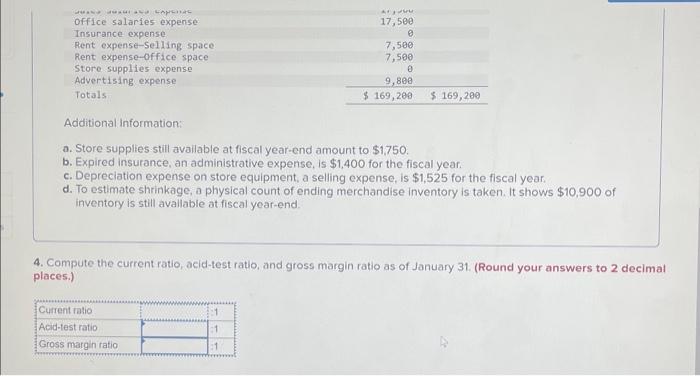 [The following information applies to the questions displayed below.] The following unadjusted