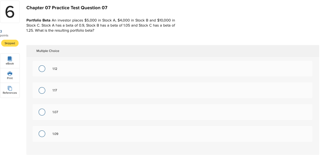 stock with a beta of 0.81 has an expected return of 11%