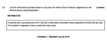 present value tables provided in APPENDICES 1 and 2 that appear after